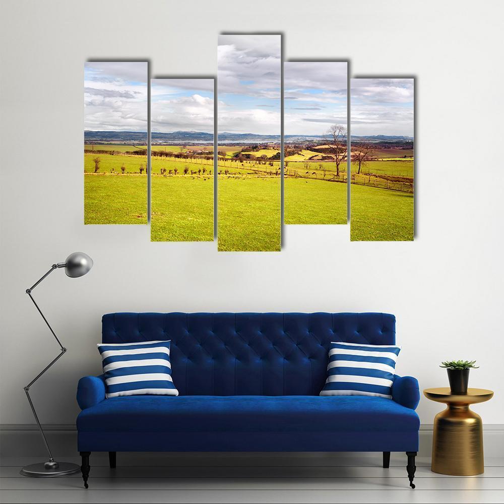 Scottish Countryside In West Lothian Canvas Wall Art-5 Pop-Gallery Wrap-47" x 32"-Tiaracle