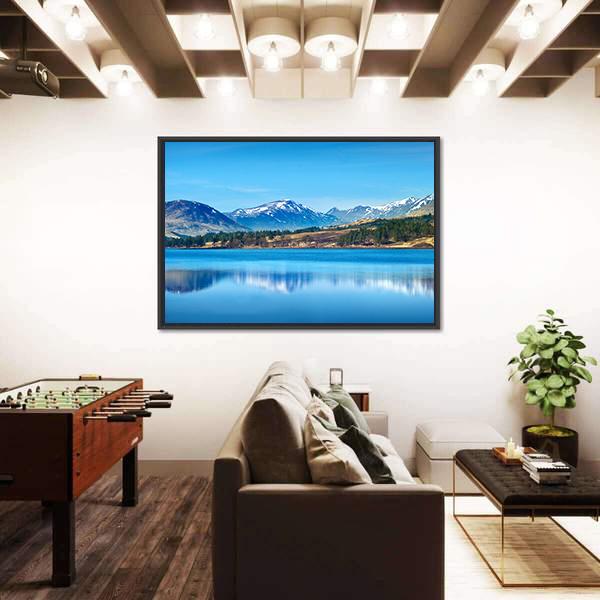 Scottish Highlands Lake Canvas Wall Art-3 Horizontal-Gallery Wrap-25" x 16"-Tiaracle