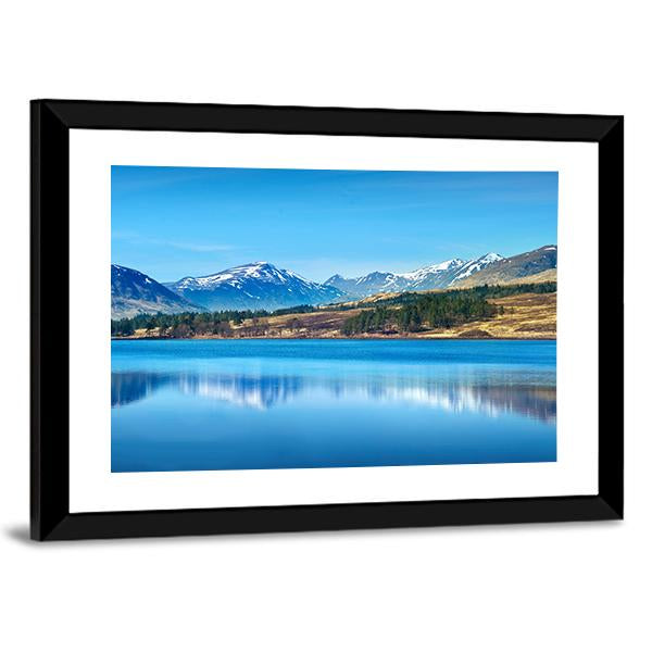 Scottish Highlands Lake Canvas Wall Art-3 Horizontal-Gallery Wrap-25" x 16"-Tiaracle