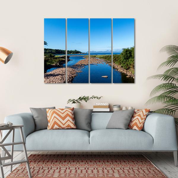 Scottish Lake In The Highlands Canvas Wall Art-4 Horizontal-Gallery Wrap-34" x 24"-Tiaracle