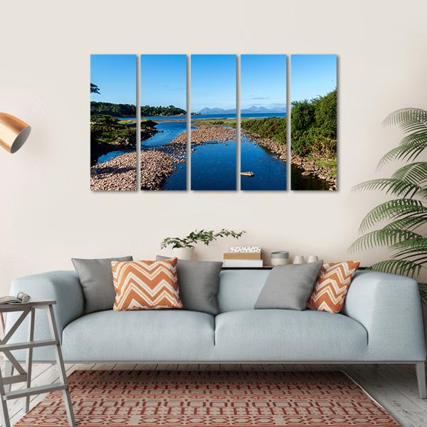 Scottish Lake In The Highlands Canvas Wall Art-5 Horizontal-Gallery Wrap-22" x 12"-Tiaracle