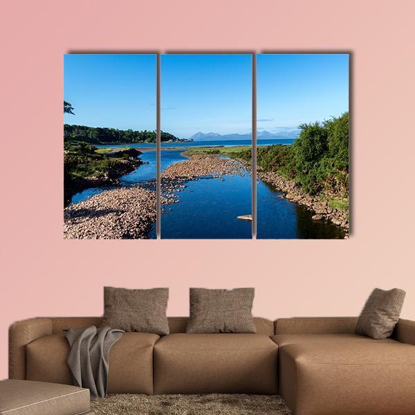 Scottish Lake In The Highlands Canvas Wall Art-3 Horizontal-Gallery Wrap-37" x 24"-Tiaracle