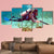 Scuba Diver Near Coral Bottom Canvas Wall Art-5 Star-Gallery Wrap-62" x 32"-Tiaracle