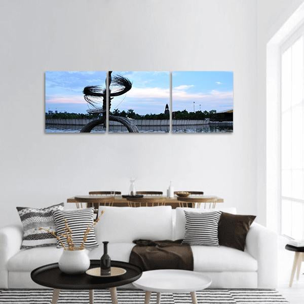 Sculpture Of Art Panoramic Canvas Wall Art-3 Piece-25" x 08"-Tiaracle
