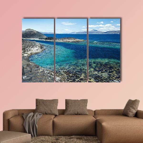 Sea At Staffa Island Canvas Wall Art-3 Horizontal-Gallery Wrap-37" x 24"-Tiaracle