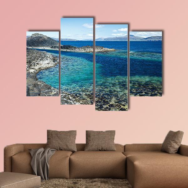 Sea At Staffa Island Canvas Wall Art-4 Pop-Gallery Wrap-50" x 32"-Tiaracle