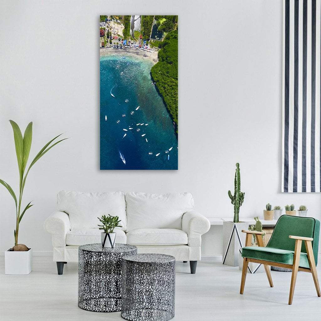 Sea Beach View Vertical Canvas Wall Art-1 Vertical-Gallery Wrap-12" x 24"-Tiaracle