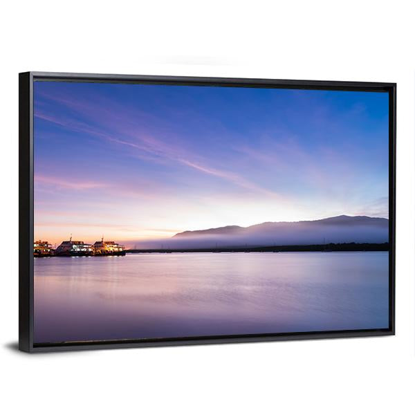 Sea Coast At Sunrise Canvas Wall Art-3 Horizontal-Gallery Wrap-25" x 16"-Tiaracle