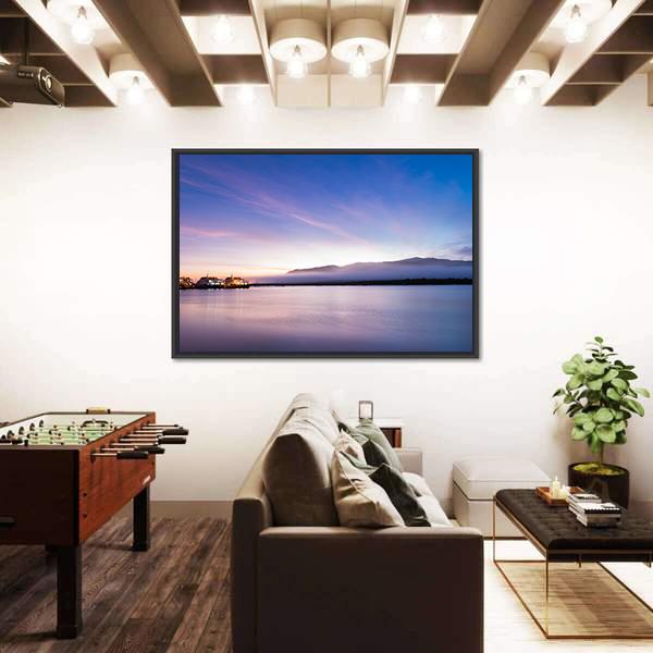 Sea Coast At Sunrise Canvas Wall Art-3 Horizontal-Gallery Wrap-25" x 16"-Tiaracle