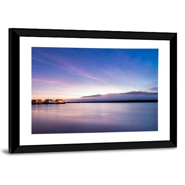 Sea Coast At Sunrise Canvas Wall Art-3 Horizontal-Gallery Wrap-25" x 16"-Tiaracle