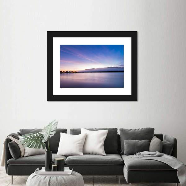 Sea Coast At Sunrise Canvas Wall Art-3 Horizontal-Gallery Wrap-25" x 16"-Tiaracle
