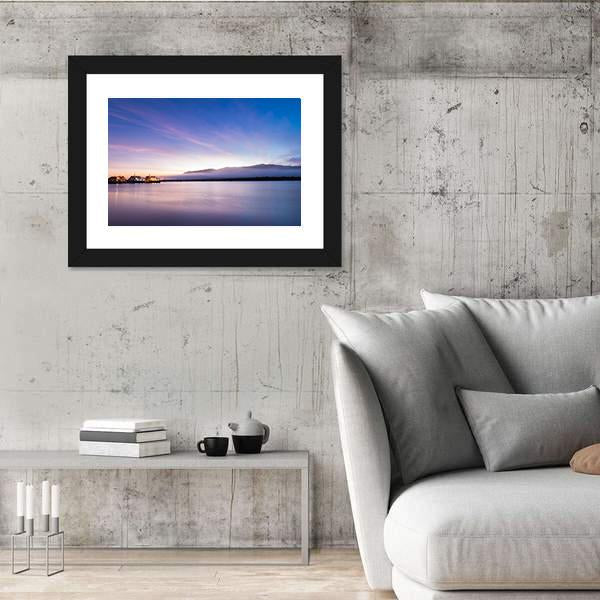 Sea Coast At Sunrise Canvas Wall Art-3 Horizontal-Gallery Wrap-25" x 16"-Tiaracle