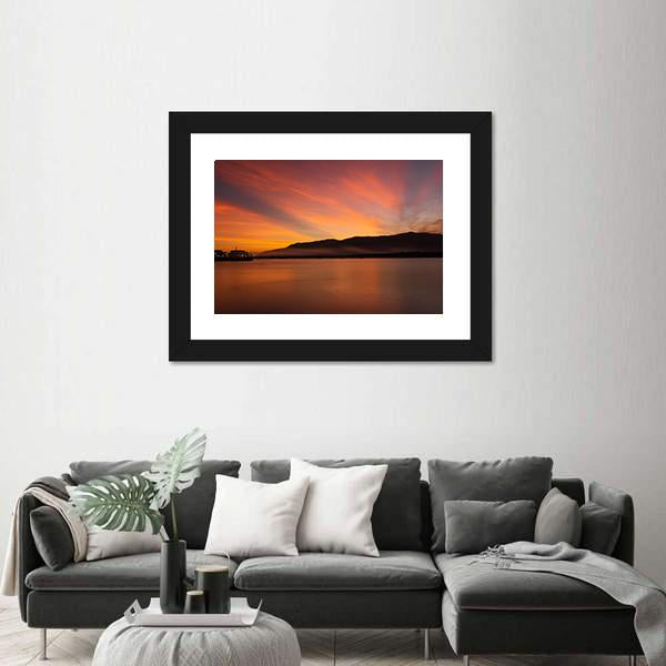 Sea Coast At Sunset Canvas Wall Art-3 Horizontal-Gallery Wrap-25" x 16"-Tiaracle