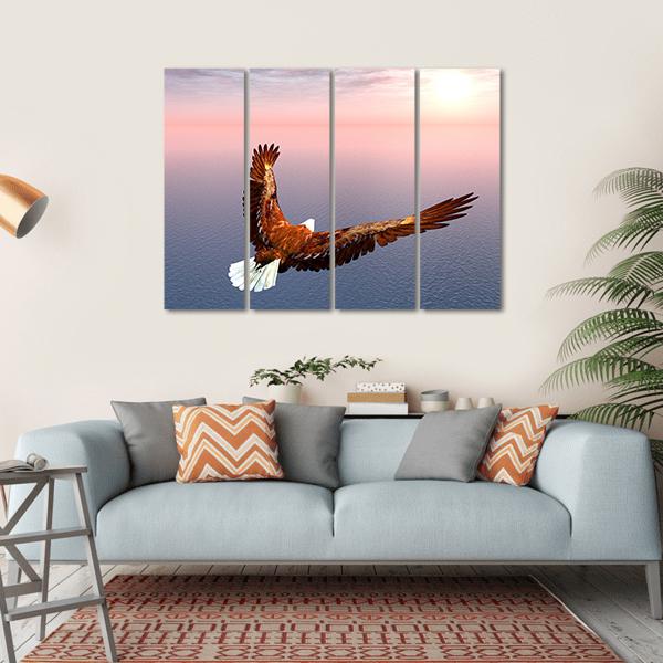 Sea Eagle Canvas Wall Art-4 Horizontal-Gallery Wrap-34" x 24"-Tiaracle