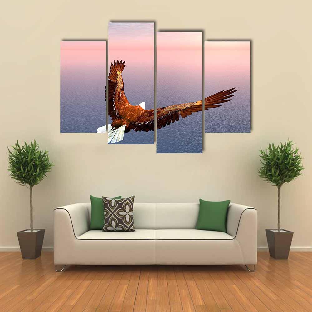 Sea Eagle Canvas Wall Art-4 Pop-Gallery Wrap-34" x 20"-Tiaracle