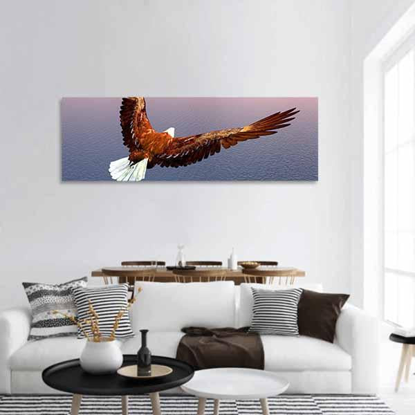 Sea Eagle Panoramic Canvas Wall Art-1 Piece-36" x 12"-Tiaracle