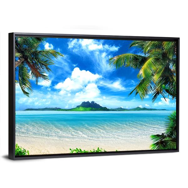 Sea From Tropical Coast Canvas Wall Art-3 Horizontal-Gallery Wrap-25&quot; x 16&quot;-Tiaracle