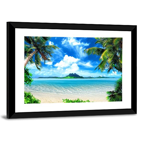 Sea From Tropical Coast Canvas Wall Art-3 Horizontal-Gallery Wrap-25" x 16"-Tiaracle