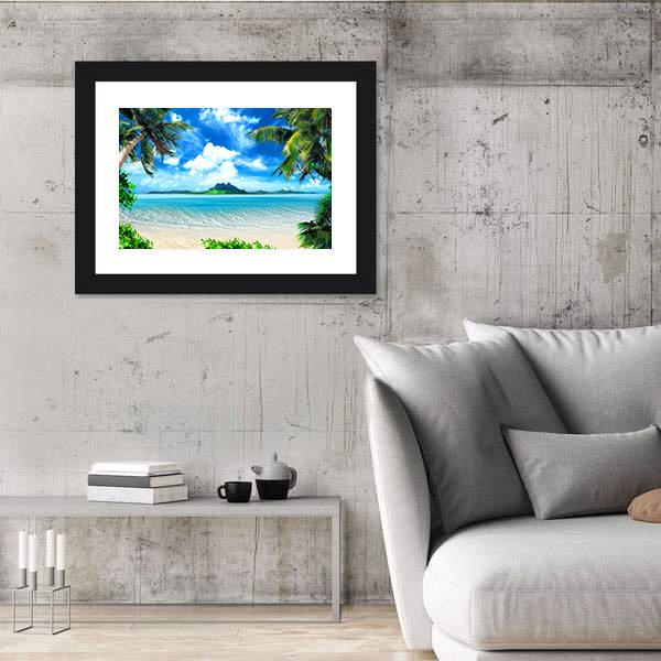 Sea From Tropical Coast Canvas Wall Art-3 Horizontal-Gallery Wrap-25&quot; x 16&quot;-Tiaracle