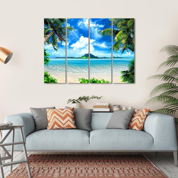 Sea From Tropical Coast Canvas Wall Art-4 Horizontal-Gallery Wrap-34" x 24"-Tiaracle