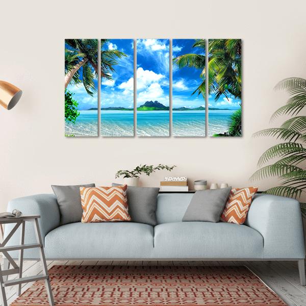 Sea From Tropical Coast Canvas Wall Art-5 Horizontal-Gallery Wrap-22" x 12"-Tiaracle