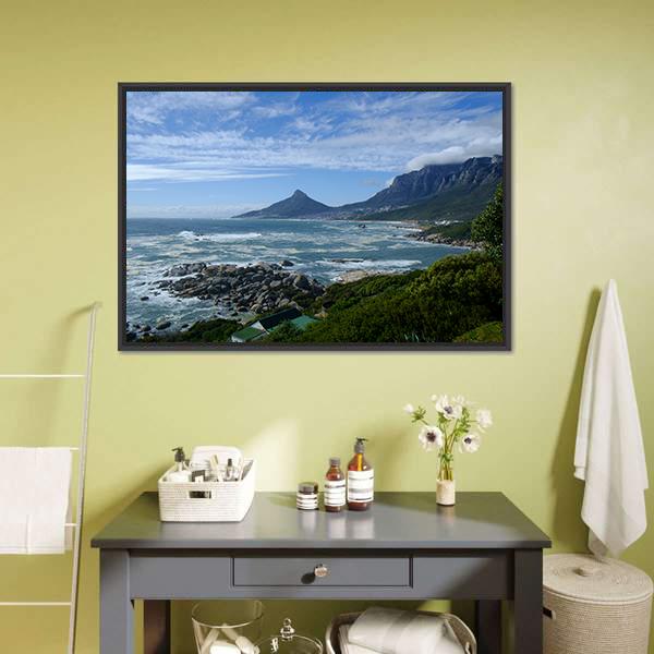 Sea In Cape Town Canvas Wall Art-1 Piece-Floating Frame-24" x 16"-Tiaracle