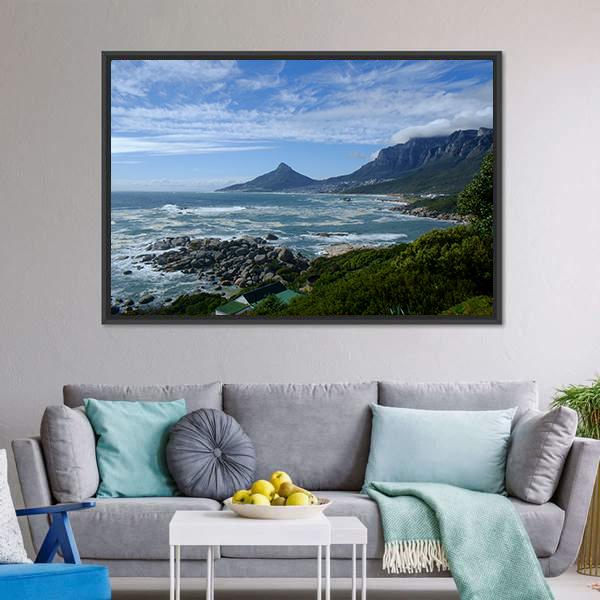 Sea In Cape Town Canvas Wall Art-3 Horizontal-Gallery Wrap-25" x 16"-Tiaracle