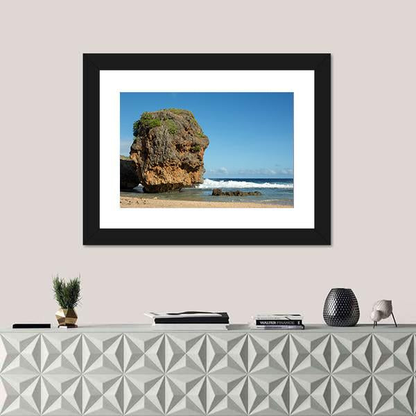Sea In Saipan Island Canvas Wall Art-1 Piece-Framed Print-20" x 16"-Tiaracle