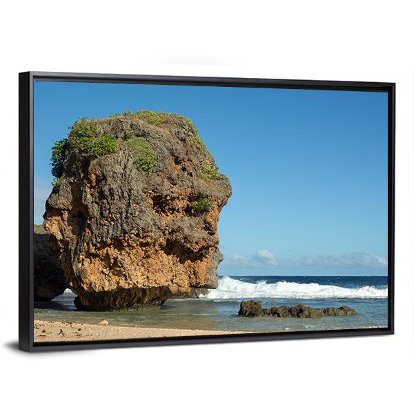 Sea In Saipan Island Canvas Wall Art-3 Horizontal-Gallery Wrap-25&quot; x 16&quot;-Tiaracle