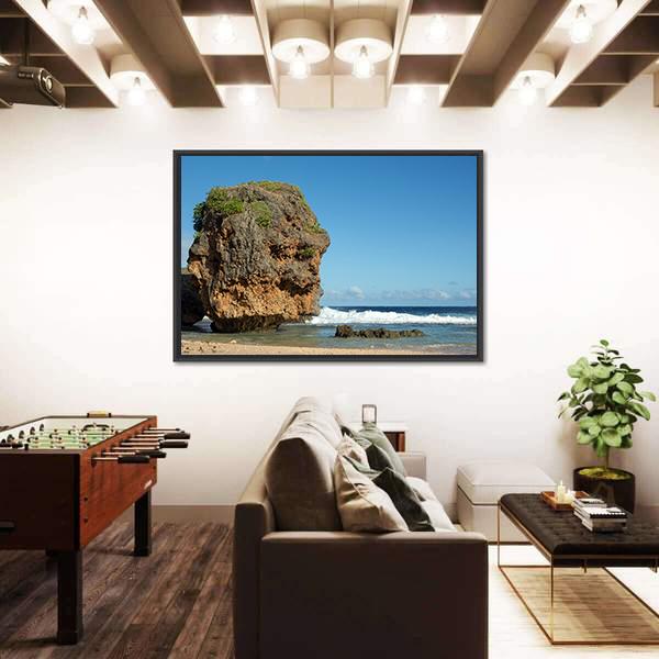 Sea In Saipan Island Canvas Wall Art-3 Horizontal-Gallery Wrap-25" x 16"-Tiaracle