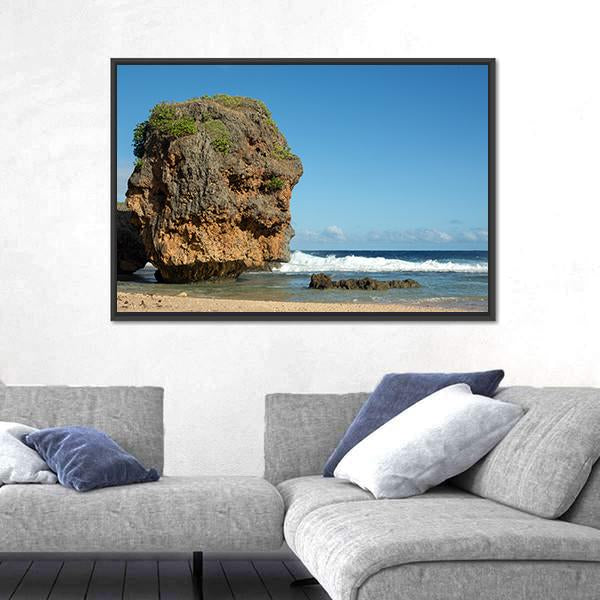 Sea In Saipan Island Canvas Wall Art-3 Horizontal-Gallery Wrap-25&quot; x 16&quot;-Tiaracle
