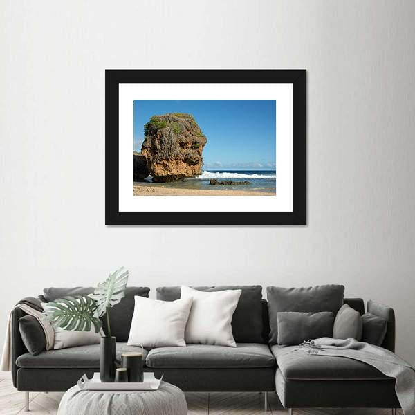 Sea In Saipan Island Canvas Wall Art-3 Horizontal-Gallery Wrap-25&quot; x 16&quot;-Tiaracle