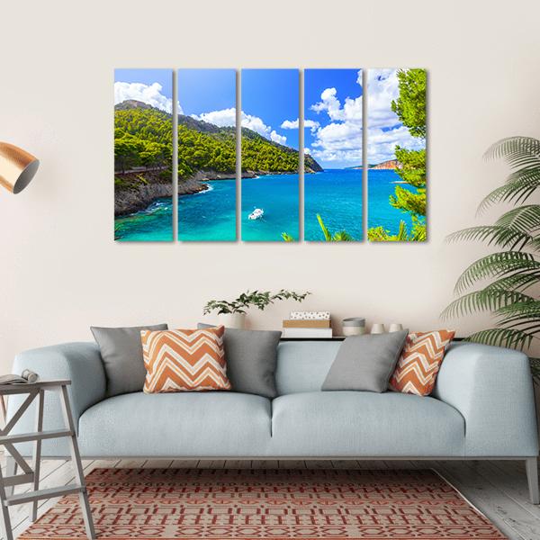 Sea Landscape In Kefalonia Canvas Wall Art-5 Horizontal-Gallery Wrap-22" x 12"-Tiaracle