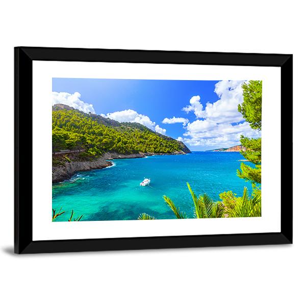 Sea Landscape In Kefalonia Canvas Wall Art-3 Horizontal-Gallery Wrap-25" x 16"-Tiaracle