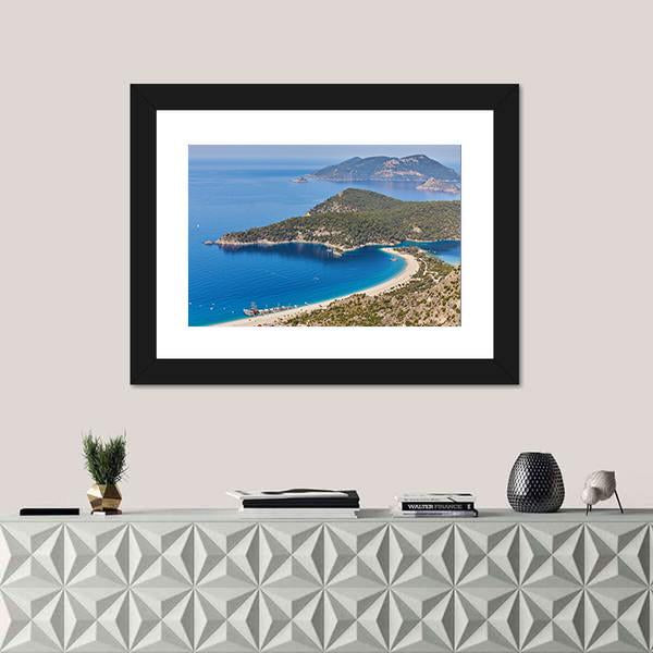 Sea Landscape View Of Beach Canvas Wall Art-1 Piece-Framed Print-20" x 16"-Tiaracle
