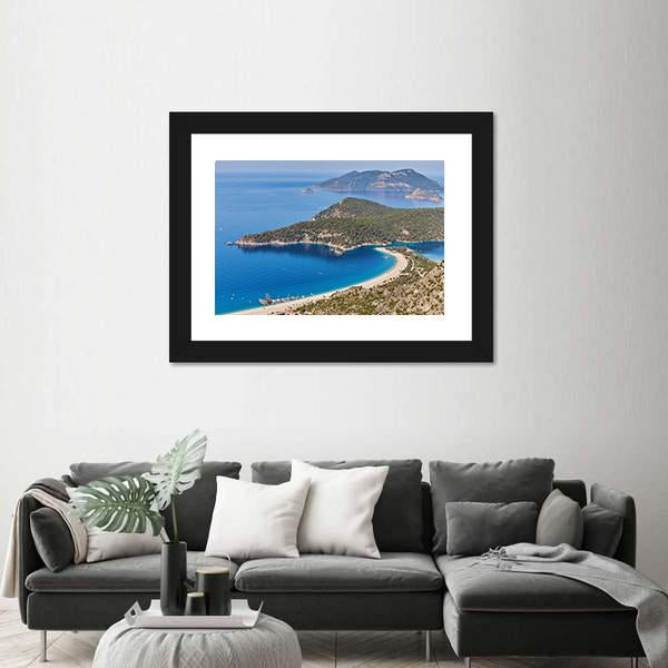 Sea Landscape View Of Beach Canvas Wall Art-5 Horizontal-Gallery Wrap-22" x 12"-Tiaracle