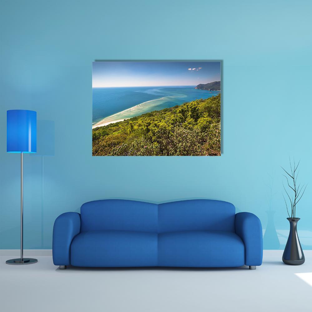 Sea Near National Park Arrabida Canvas Wall Art-1 Piece-Gallery Wrap-48" x 32"-Tiaracle