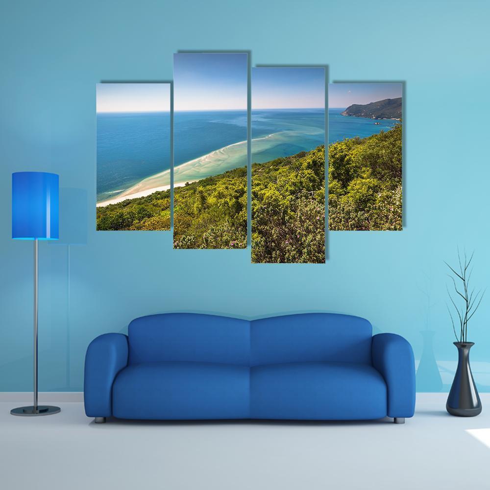 Sea Near National Park Arrabida Canvas Wall Art-4 Pop-Gallery Wrap-50" x 32"-Tiaracle