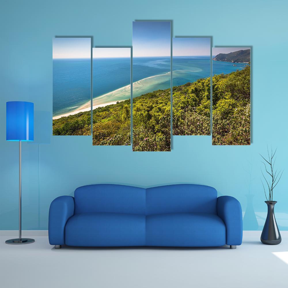 Sea Near National Park Arrabida Canvas Wall Art-5 Pop-Gallery Wrap-47" x 32"-Tiaracle