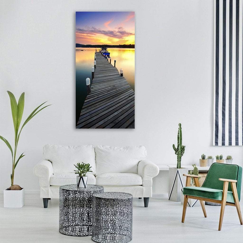 Sea Ocean Bridge Vertical Canvas Wall Art-3 Vertical-Gallery Wrap-12" x 25"-Tiaracle