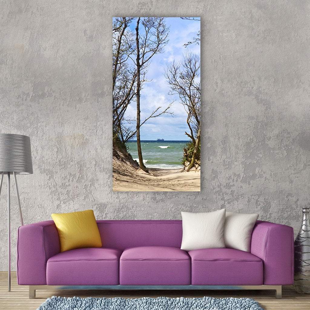 Sea Ocean Summer Beach Vertical Canvas Wall Art-1 Vertical-Gallery Wrap-12" x 24"-Tiaracle