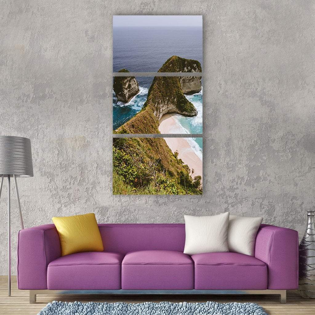 Sea Ocean With Blue Water Waves Vertical Canvas Wall Art-3 Vertical-Gallery Wrap-12" x 25"-Tiaracle