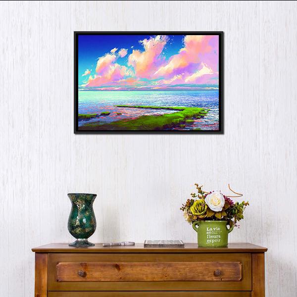 Sea Painting Canvas Wall Art-3 Horizontal-Gallery Wrap-25&quot; x 16&quot;-Tiaracle