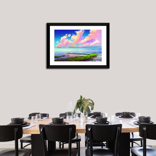 Sea Painting Panoramic Canvas Wall Art-1 Piece-36" x 12"-Tiaracle