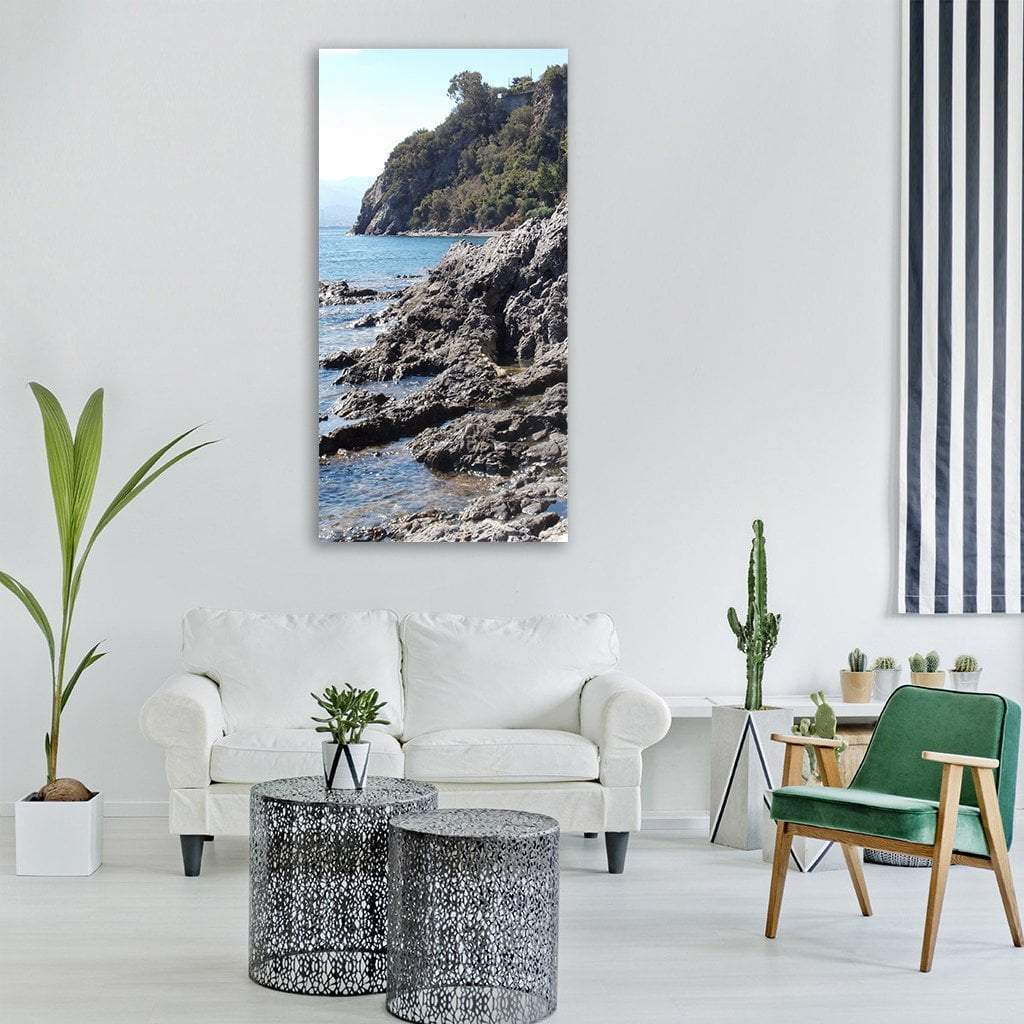 Sea Rocks In Sicily Italy Vertical Canvas Wall Art-3 Vertical-Gallery Wrap-12" x 25"-Tiaracle