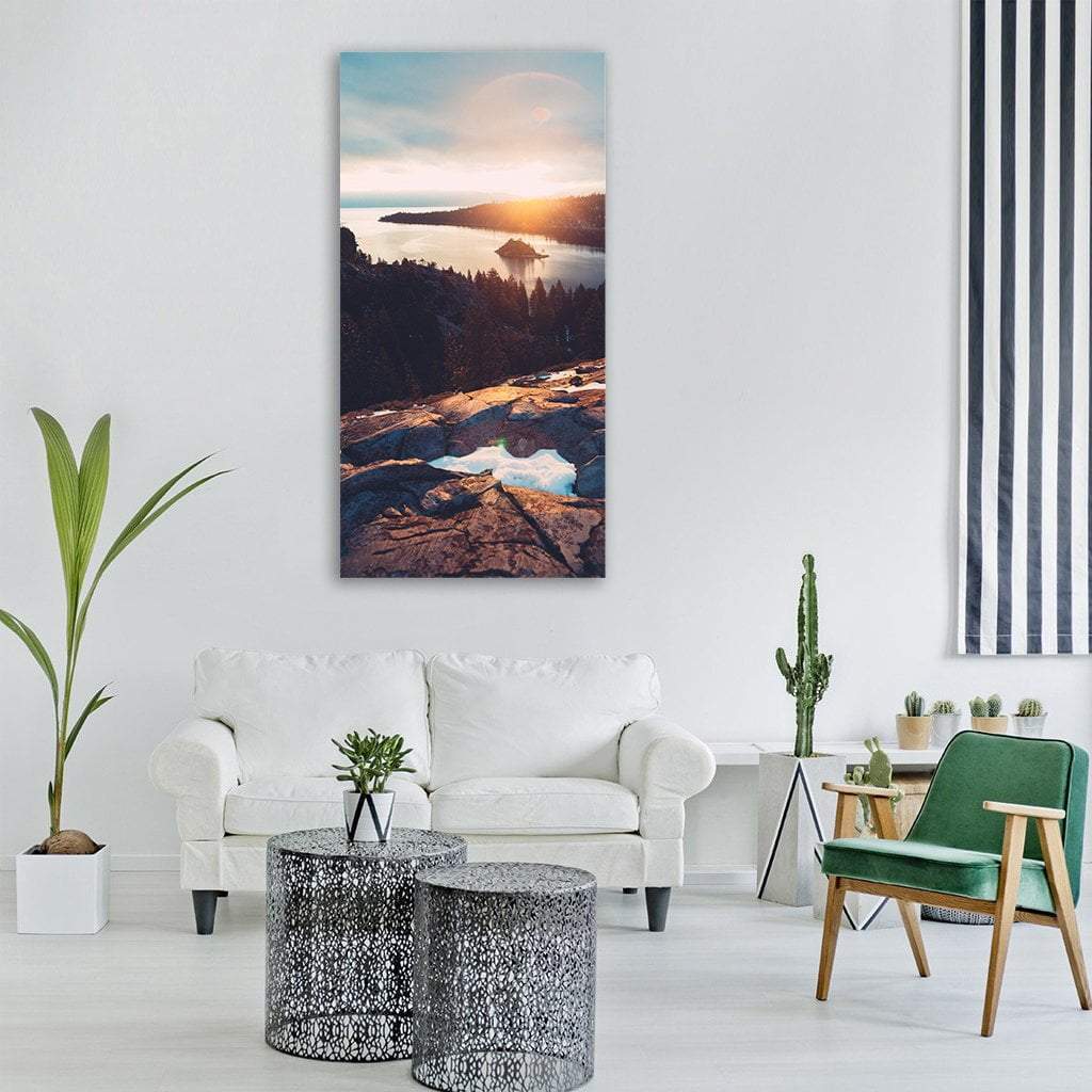 Sea View Landscape Vertical Canvas Wall Art-1 Vertical-Gallery Wrap-12" x 24"-Tiaracle