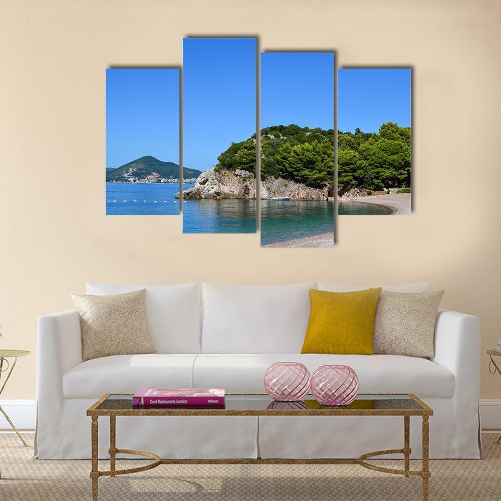 Sea View On A Sunny Day Canvas Wall Art-4 Pop-Gallery Wrap-50" x 32"-Tiaracle