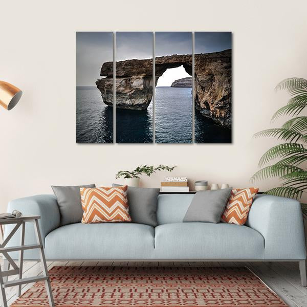 Sea View To Azure Window Canvas Wall Art-4 Horizontal-Gallery Wrap-34" x 24"-Tiaracle