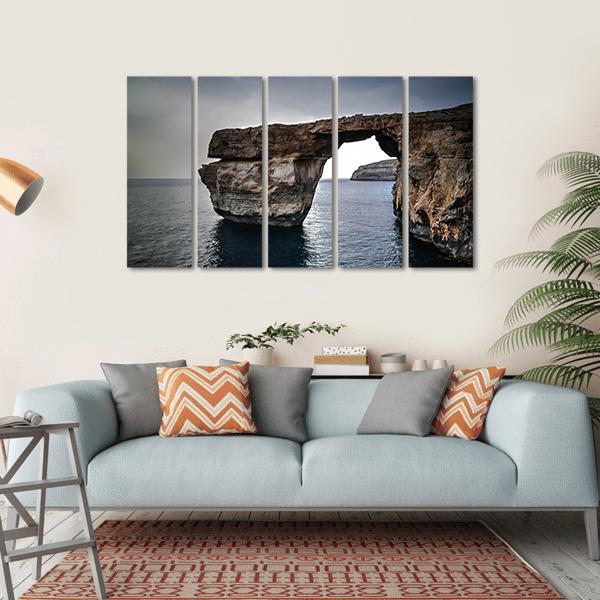 Sea View To Azure Window Canvas Wall Art-5 Horizontal-Gallery Wrap-22" x 12"-Tiaracle