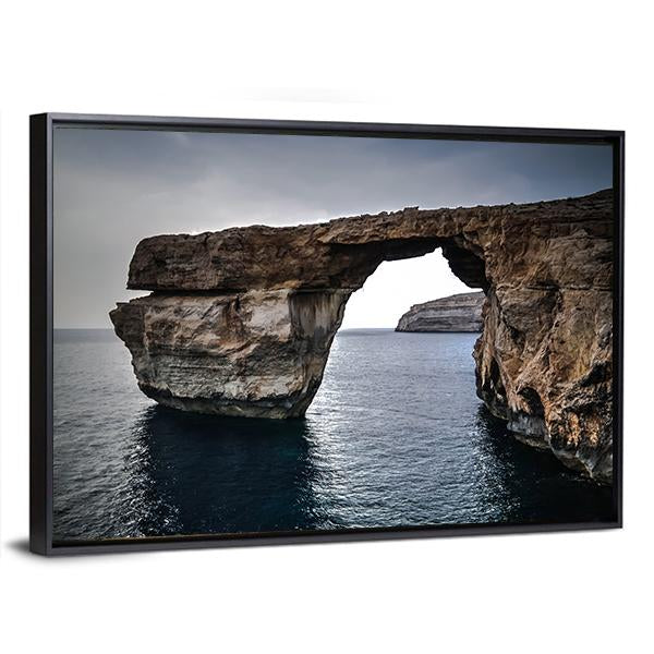 Sea View To Azure Window Canvas Wall Art-3 Horizontal-Gallery Wrap-25" x 16"-Tiaracle